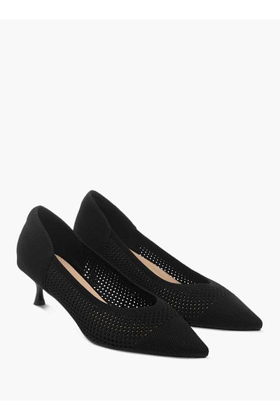 Flora Bella by Shoexpress Flora Bella Textured  Slip-On Pumps with Kitten Heels
