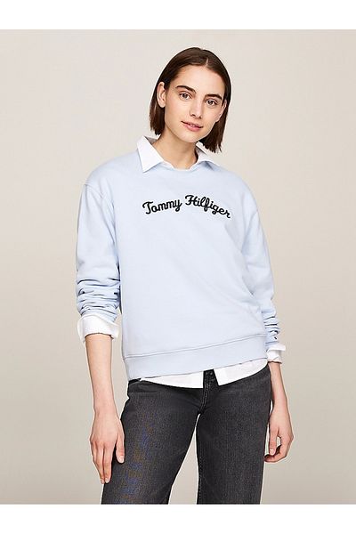 Tommy Hilfiger Dámsky svetlo modrý vintage sveter Tommy Hilfiger