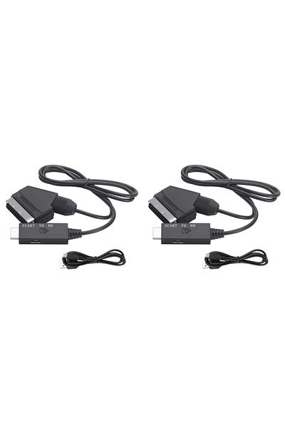 ANENG 2PCS 1080P SCART to HDMI Video Audio Converter Adapter Cable Male to Male SCART Input to HDMI Output