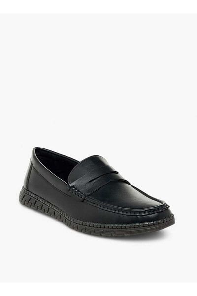 LBL by Shoexpress Textured Slip-On Loafers with Cutout Detail