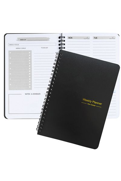 Choice A5 black 2025 Tree Pattern Spiral Bound Weekly Planner & Notebook & Schedule Organizer, Stationery F