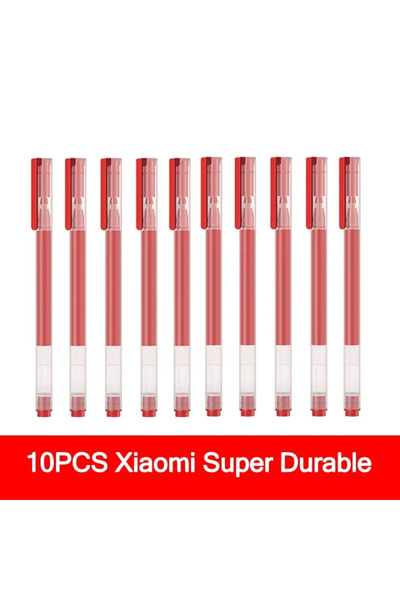 Choice 10 قطع من أقلام Xiaomi Super Durable للكتابة باللون الأحمر مقاس 0.5 مم...