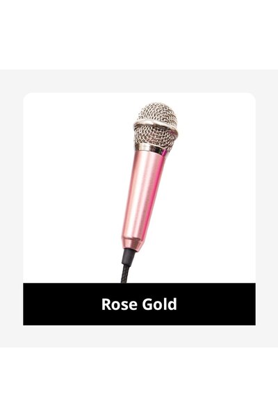 Choice Rose Gold Portable 3.5mm Stereo Studio Mic KTV Karaoke Mini Microphone For Smart Phone Laptop PC Des