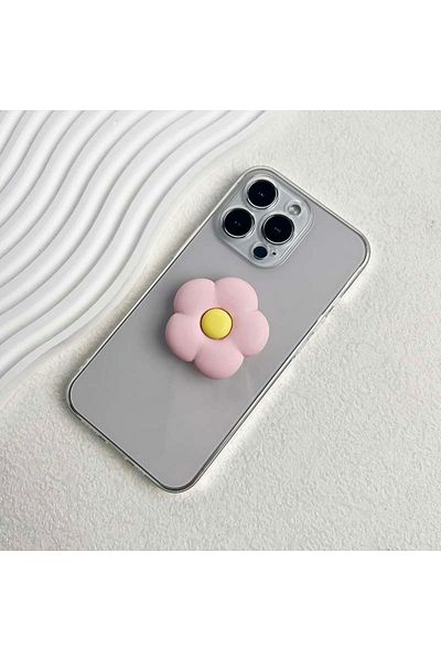 Choice Pink Socket Talk Macron color resin flower mobile phone stand Lazy foldable desktop stand three-dime