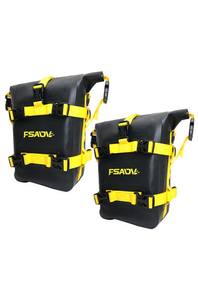 Choice1 Black Yellow 2PCS Universal Motorcycle Frame Crash Bars Waterproof Ba...