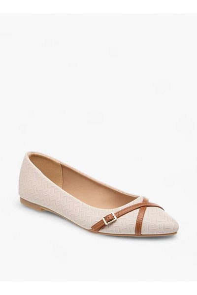 Flora Bella by Shoexpress Flora Bella Monogram Print Slip-On Ballerina Shoes