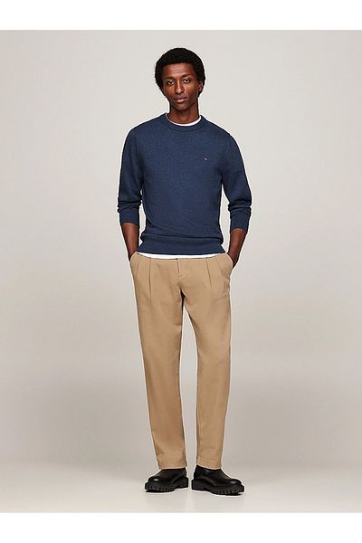 Tommy Hilfiger Pánsky modrý sveter Aegean Sea Heather Tommy Hilfiger