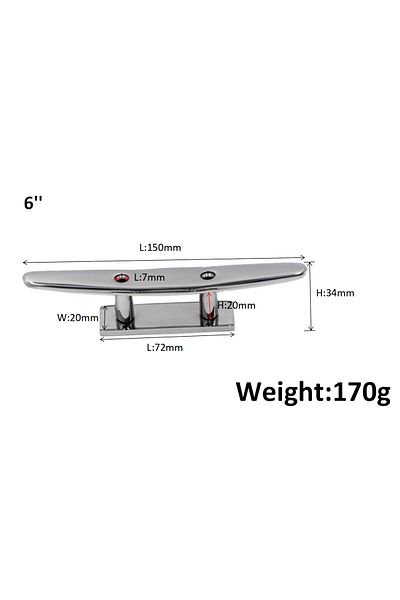 Choice 6inch 2 Hole Hardware Boat Cleats 4/5/6/8 PCS boat cleat 316 Stainless Steel Polished Combo Mooring