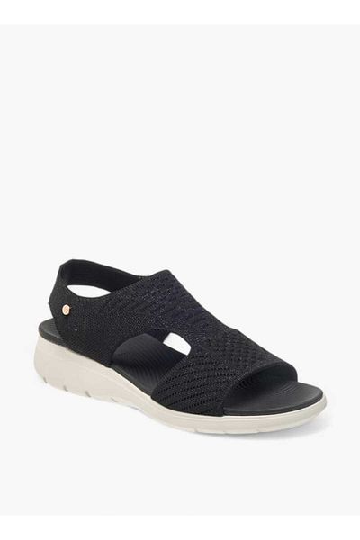 Flora Bella by Shoexpress Flora Bella Textured Strap Sandals with Wedge Heels