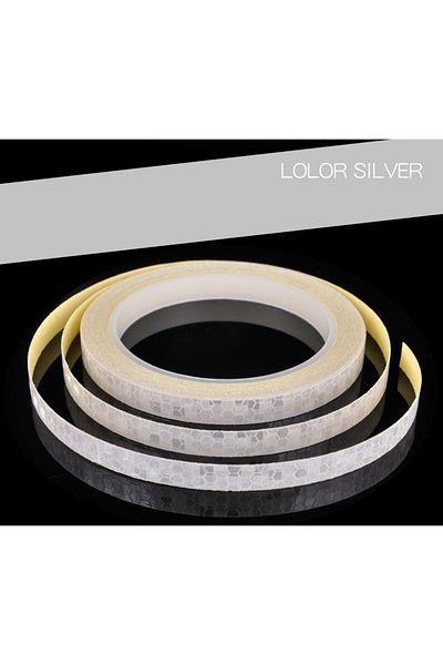 Choice Silver 800cm Car Reflective Stickers Motorcycle Bicycle Reflector Safety Warning Rim Decal Tape Car