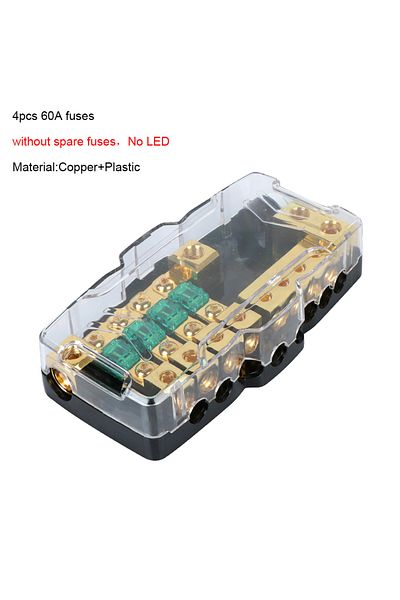 Choice Gold 24V 12V 30A 60A Fuse Blade Box Splitter Block DC Distribution LED Indicator Accessores For Car