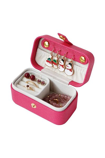 Choice rose Exquisite Pu Leather Jewelry Box Simple Ring Necklace Earrings Storage Minimalist Style Daily T