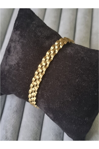 MSA TREND سوار نسائي من الفولاذ موديل رولكس لون ذهبي 316 L سوار من الفولاذ الاسترليني