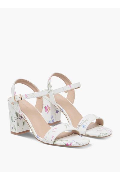 Flora Bella by Shoexpress Flora Bella Textured Sandals with Block Heels and Buckle Closure