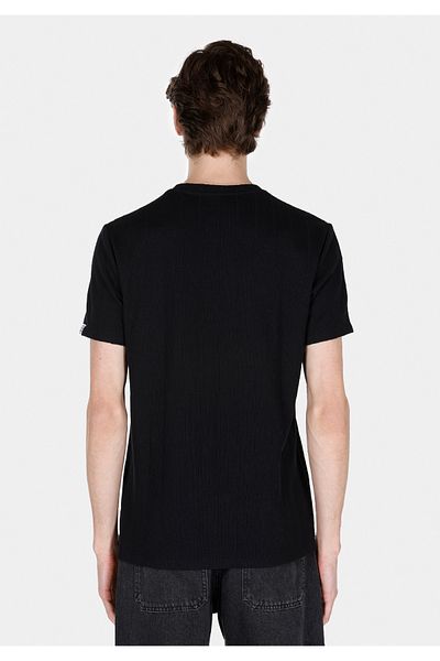 Colin's Regular Fit Round Neck Jacquard Men's Black Short Sleeve T-Shirt