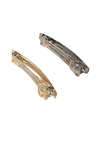 Kezban Tekstil 8 cm Silver and Gold Color Metal Clasp Clip - 10 Pcs Blank Unadorned