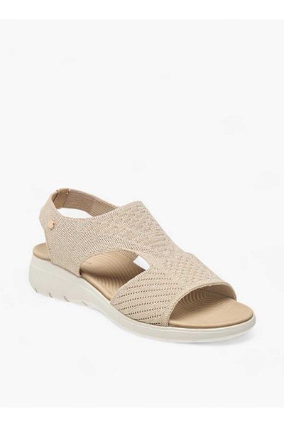 Flora Bella by Shoexpress Flora Bella Textured Strap Sandals with Wedge Heels