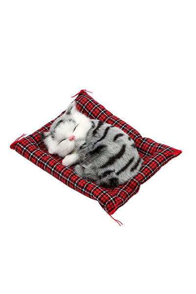 Choice دمية قطط لطيفة من القطيفة باللون الرمادي، لعبة ديكور منزلي، زينة سيارات، محاكاة لطيفة للنوم