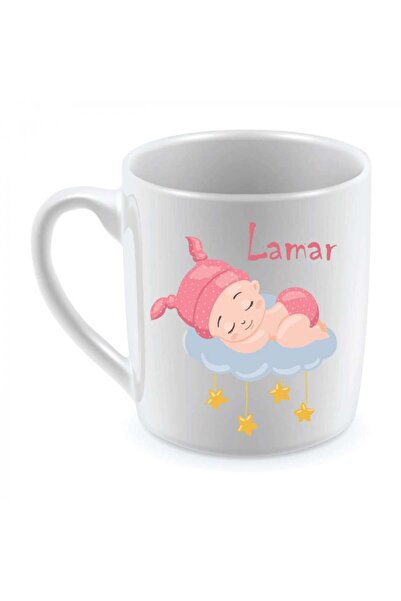 Be Care كوب مج للشاي تصميم طفلة نائمة باسم لامار