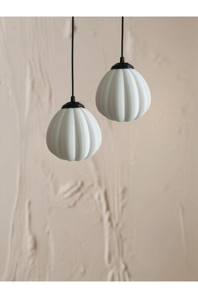 Tasarım Beyaz Kavun Aydınlatma Tekli ( 16 X 16 ) Avize Dekoratif Yatak Odası ...