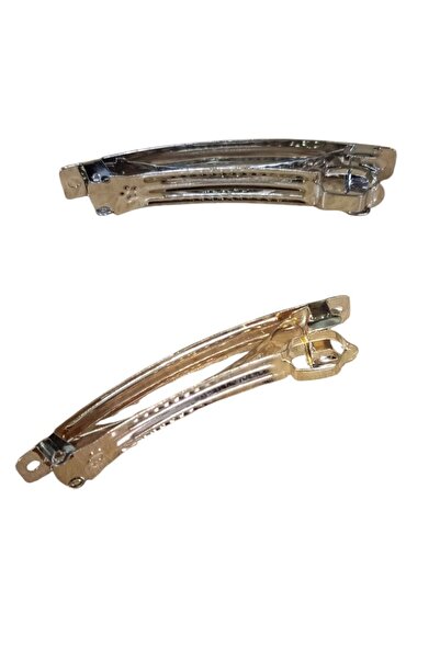 Kezban Tekstil 8 cm Silver and Gold Color Metal Clasp Clip - 10 Pcs Blank Unadorned