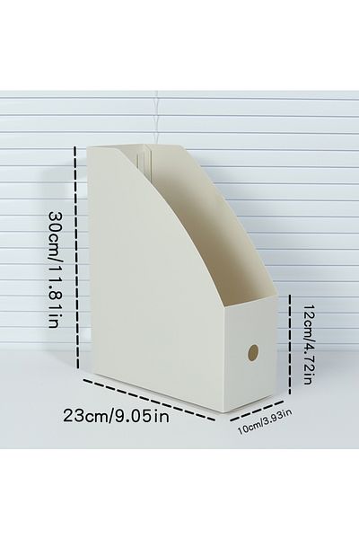 Choice Beige A4 Foldable Office Desktop File Organizer, Book Storage Box, Waterproof Student Bookstand & St
