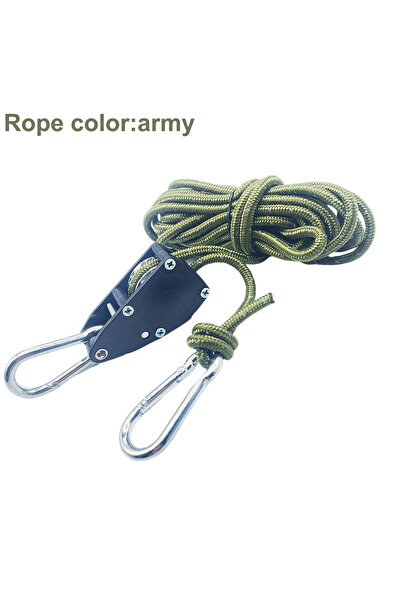 Choice قطعة واحدة من حبل ربط خيمة التخييم العاكس باللون الأخضر العسكري مقاس 6 مم، مشبك حبل مقاوم للرياح
