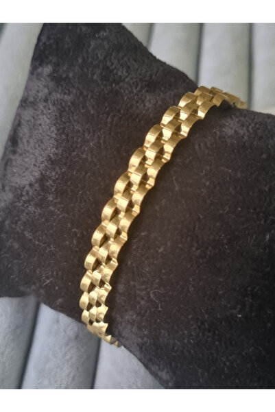 MSA TREND سوار نسائي من الفولاذ موديل رولكس لون ذهبي 316 L سوار من الفولاذ الاسترليني