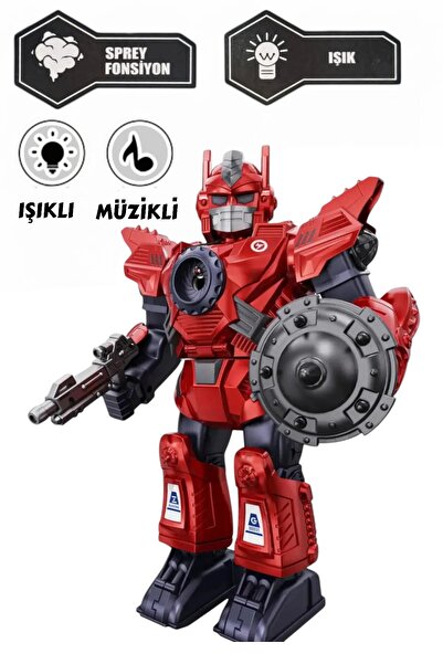 Pshoplay روبوت رذاذ بالبخار مع أضواء وموسيقى - لعبة متحركة مقاس 34 سم