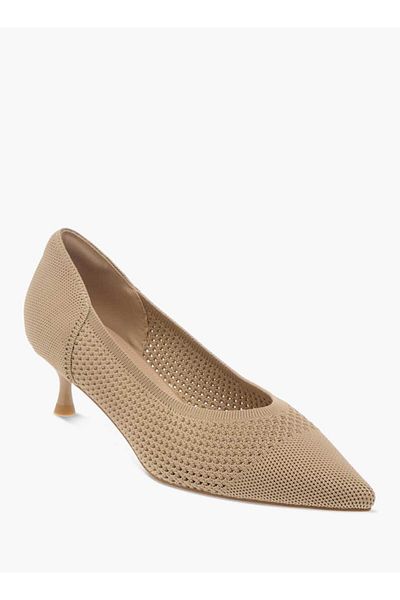 Flora Bella by Shoexpress Flora Bella Textured  Slip-On Pumps with Kitten Heels