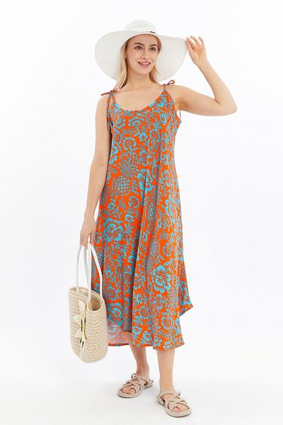 SOFT AKSESUAR Women's Floral Strap Dress