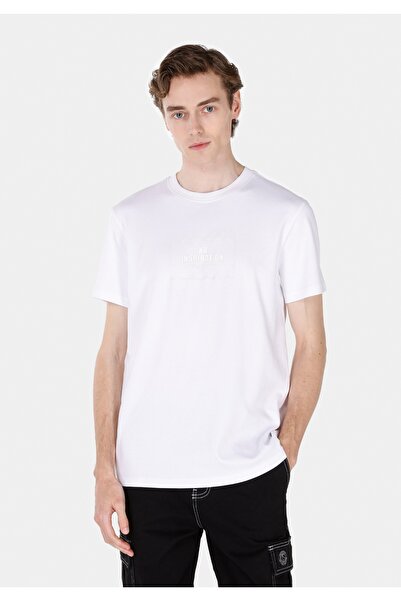 Colin's Регулярна посадка з круглим вирізом, однотонна чоловіча біла футболка...