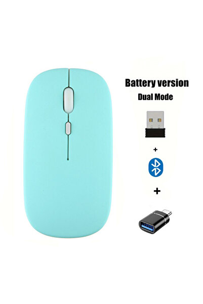 Choice Green with OTG Portable Wireless Mouse Bluetooth-compatible 2.4GHz Dual Modes Computer Mice with Nan
