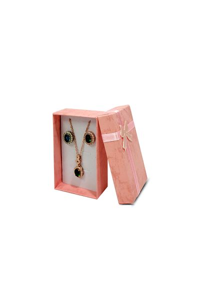 Choice 12pcs pink 12 pcs High Quality Paper Ring Necklace Set Jewelry Necklace Earrings Rectangular Package