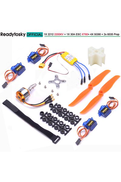 Choice 2200KV XT60 4servos A2212 2212 1400KV 2200KV Brushless Motor 30A ESC SG90 9G Micro Servo 6inch / 8in