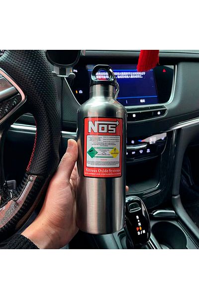 Choice Silver 270g Nos Water Bottle Motorcycles Car Insulation Cup 500ml Stainless Racing Style Car Interio