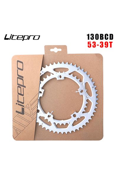 Choice Silver Litepro 53-39T Road Bike Crank Chainring Aluminum Alloy CNC 9/10/11 Speed Folding Bike Double