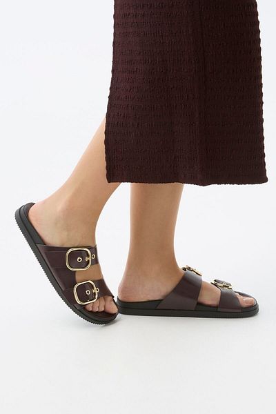 Bershka Flat slider sandals with buckles