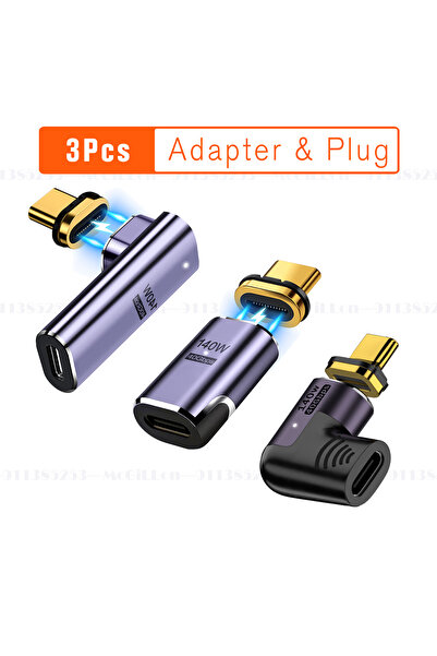 Choice 3 قطع محول MIX USB4.0 Thunderbolt3 مغناطيسي USB C إلى محول Type C بقوة...