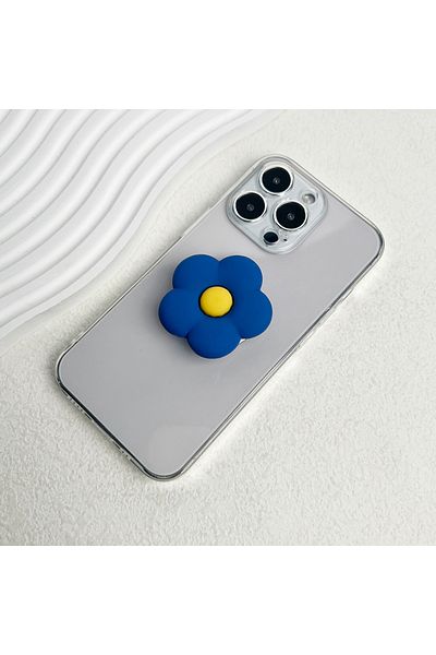 Choice Blue Socket Talk Macron color resin flower mobile phone stand Lazy foldable desktop stand three-dime