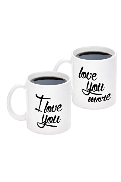 Be Care Funny Couple Coffee Mug Set I Love You Love You More for Valentine's ...