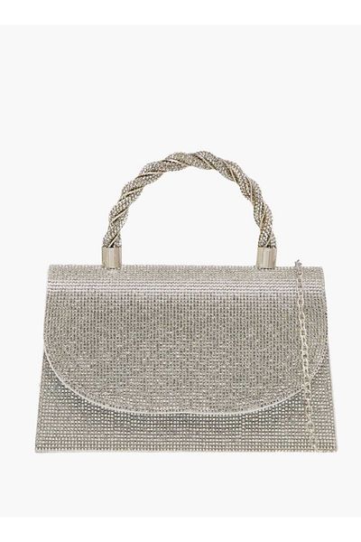 Flora Bella by Shoexpress Flora Bella Studded Satchel Bag with Handle and Chain Strap