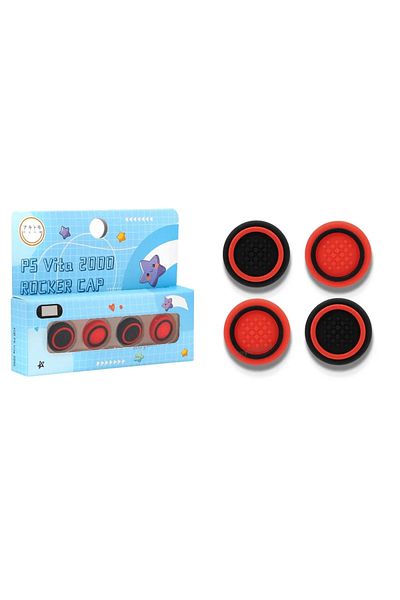 Choice نقطة سوداء حمراء جديدة لجهاز بلاي ستيشن فيتا PS Vita PSV 1000/2000 Slim Game Silicone Soft Thumbstick Gr