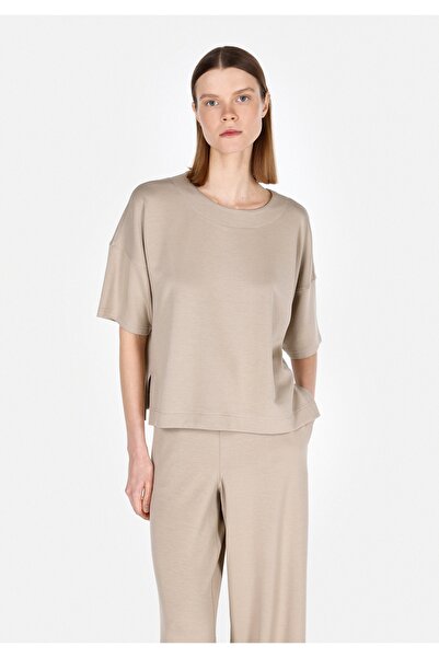 Colin's Γυναικείο μπλουζάκι Comfort Fit μπεζ κοντομάνικο