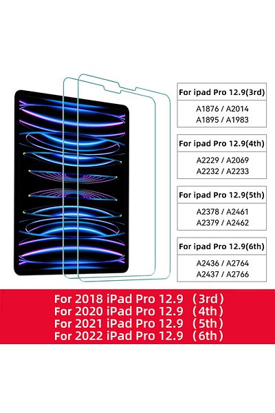 Choice iPad Pro 12.9 2pcs Tempered Glass Films for 2024 iPad Air 11/13 M2 Pro 11/13 M4 Screen Protector for