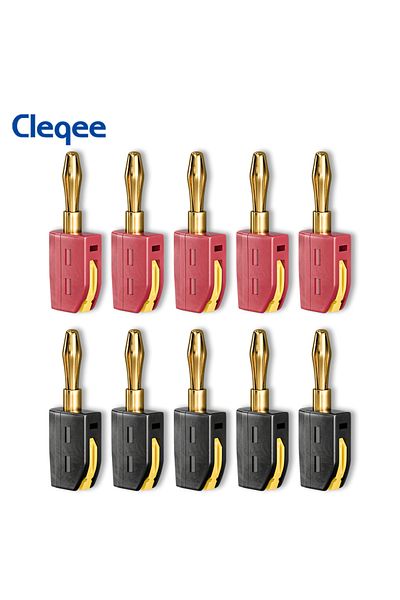 Choice P10064-2C-10PCS Cleqee P10064 10PCS 4mm banana plug high current quick connect gold-plated banana co