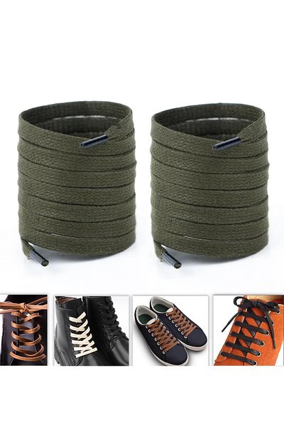 AiryFooT Flat Waxed Cotton Shoelace 150 cm (Haki)