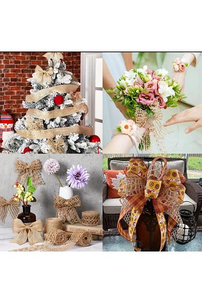 OZN AKSESUAR Wicker Ribbon Jute Ribbon Crafts Home Decorations and Gift Wrap Ornament