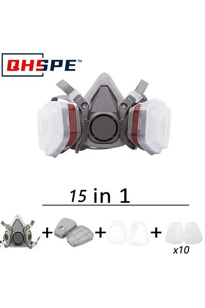 Choice 15 In 1 Original 6200 Respirator Reusable Half Face Cover Gas Mask With Cotton Filter Goggles For Pa