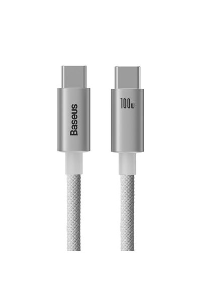 Baseus 2m White Baseus USB Cable For iPhone15 Pro PD100W USB C to Type C Fast Charger Cable for Xiaomi Sams